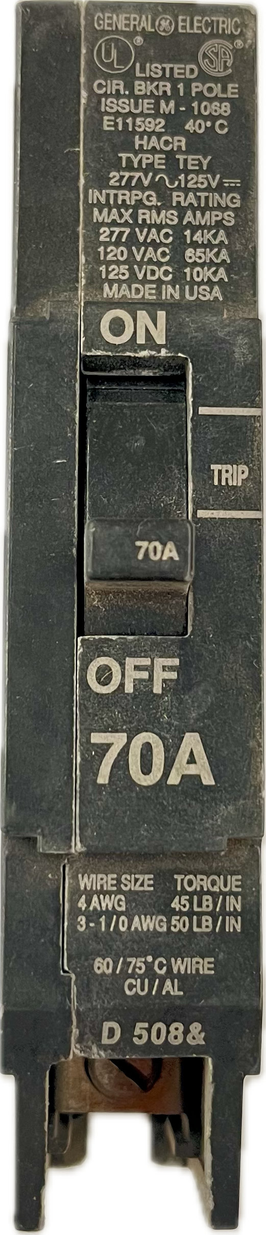 Featured image for “TEY 170 Interruptor Atornillable 1P 70A GE”